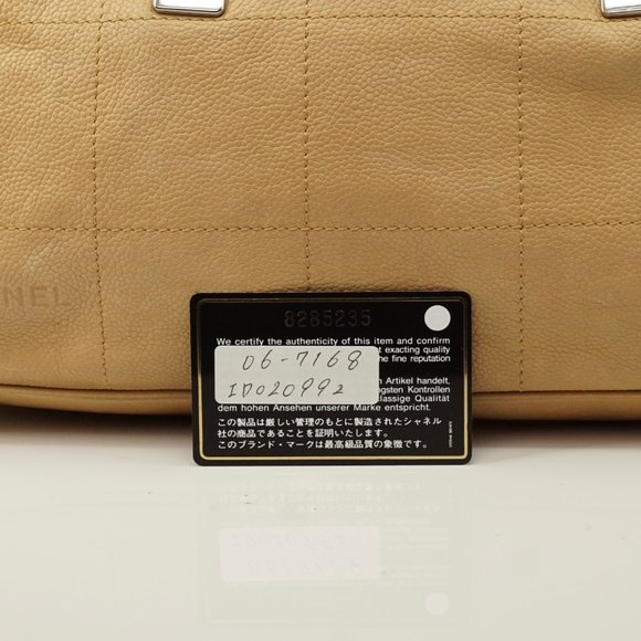 Auth Chanel Hand Bag Beige Cavier Skin #5718C32 - Picture 7 of 12